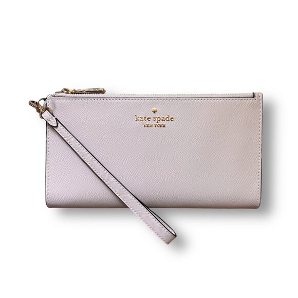 Kate Spade Madison KC588 Lavender Leather Double Zip Wallet Wristlet Purse NWT - Picture 1 of 11